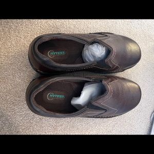 Hytest Saftey Footwear Opanka Slip on soft toe Brown men 9.5